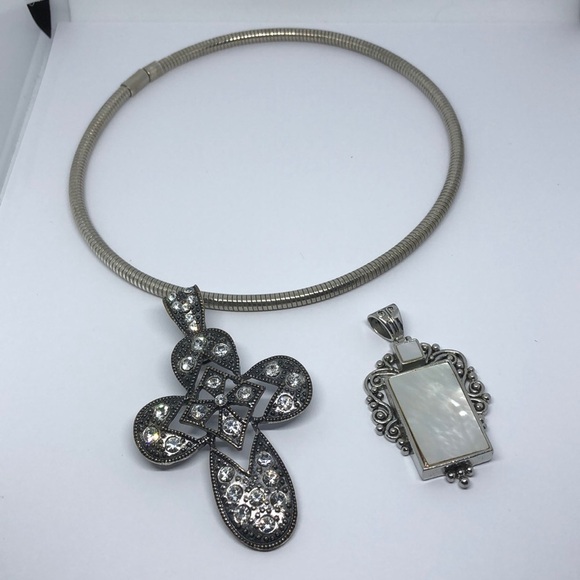 CURATED bundle dark romantic statement style vintage necklace and pendants - Picture 1 of 6